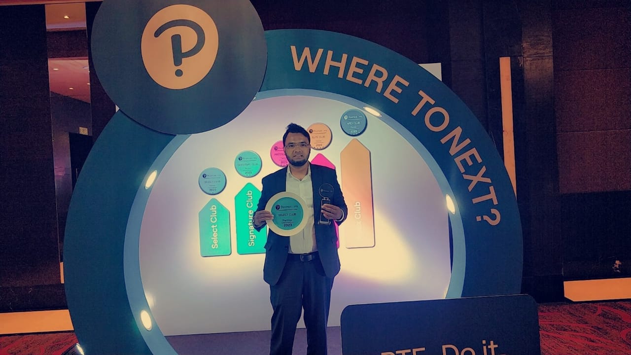 Ambrits recognized in Pearson PTE's "Select Club" at a partner awards event